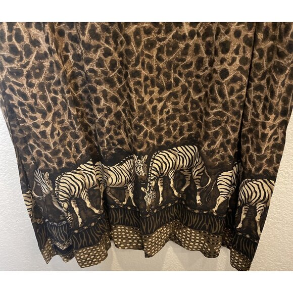 Liz‎ Baker Size 14 Maxi Dress Safari Zebra Animal Print Sleeveless Y2K Travel - Picture 4 of 9